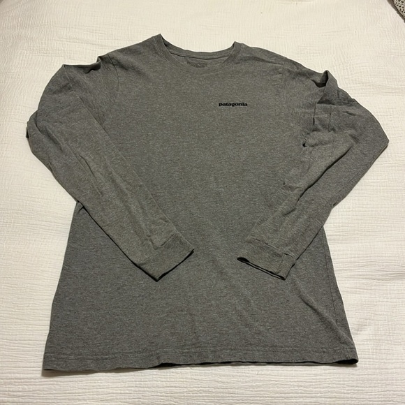 Patagonia Mens Small Long Sleeve Shirt Logo Responsibili-Tee Spellout Graphic - Picture 2 of 9